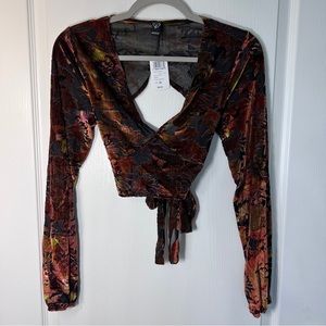 NWT Velvet floral wrap top from Windsor
